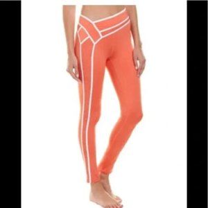 Free People Movement XS Coral White High Waist Tummy Tuck Slim leggings Yoga